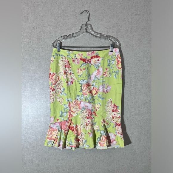 Victoria's Secret Dresses & Skirts - Body by Victoria Women’s Sz 12 Bright Yellow Floral  Cotton Mermaid Skirt